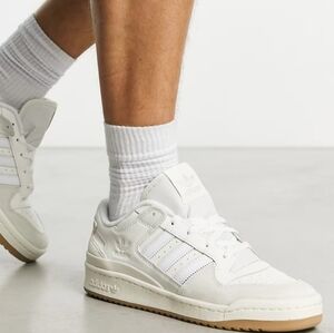 Adidas Originals Forum Low CL Chalk White Gum Sneakers Men's 12 NEW